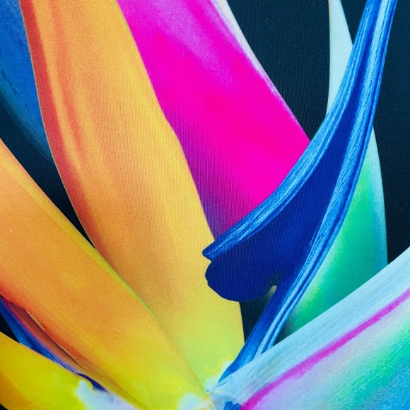 BIRD of PARADISE Tropical Bodycon Racerback DRESS - Picture 10 of 11